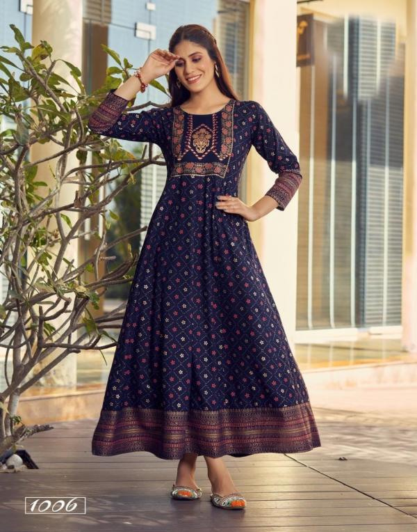 Anarkali 09 New Foil Print Rayon Long Kurti Collection